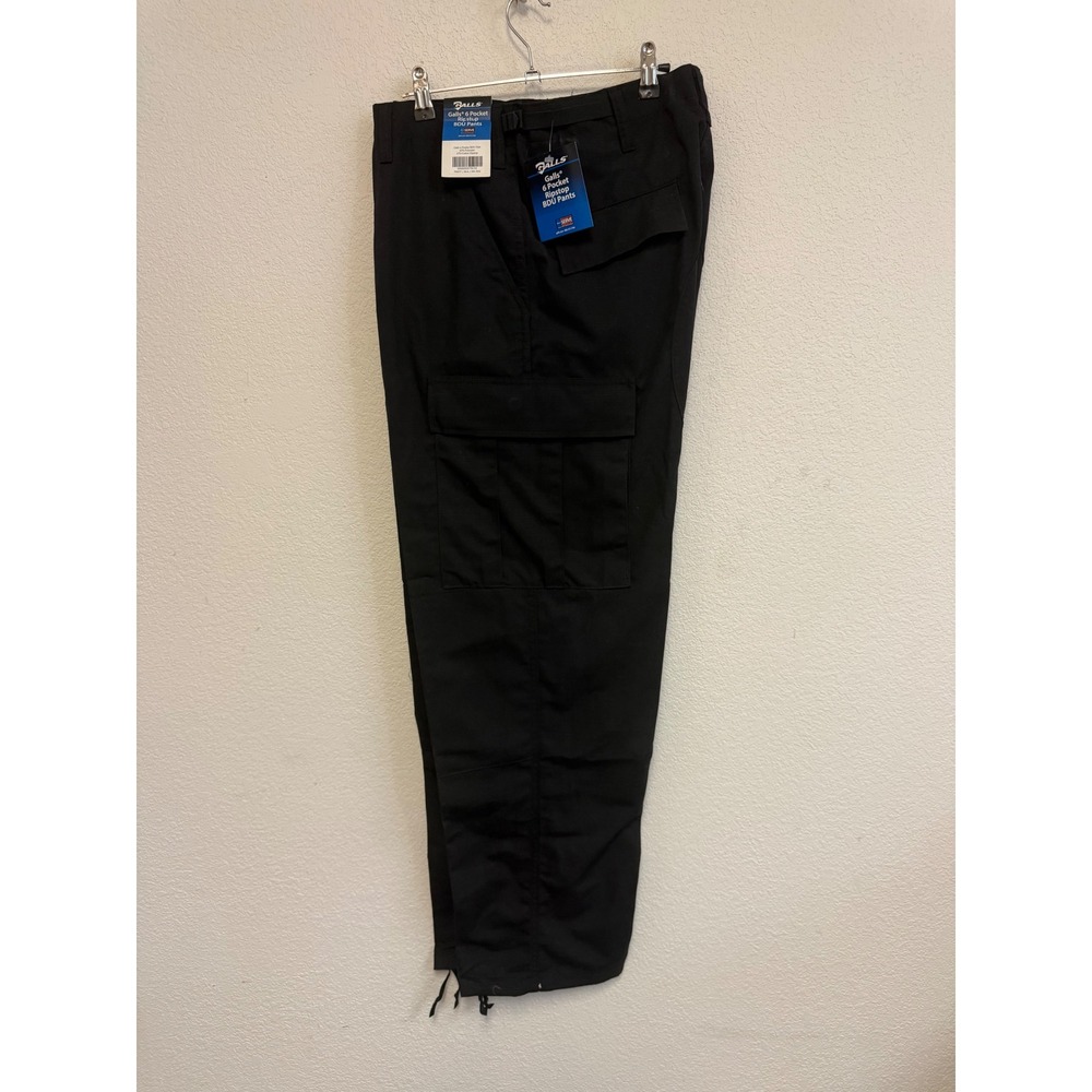 Galls Mens 6 Pocket Ripstop BDU Pants Black Tactical Cargo TR077 MD REG NWT